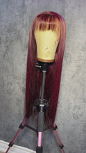 Load and play video in Gallery viewer, 26&quot; Burgundy Bang Wig
